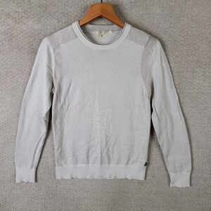 Guess Sweater‎ Mens Small Beige Pullover Crew Neck Cotton Rustic Essential